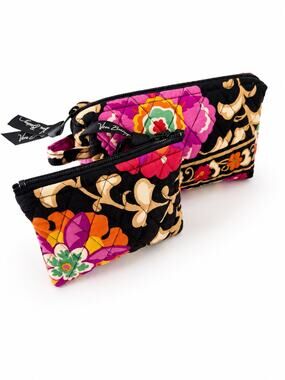 Vera Bradley Suzani Cosmetic Bag & Matching Zip Pouch Set Retired Winter 2011